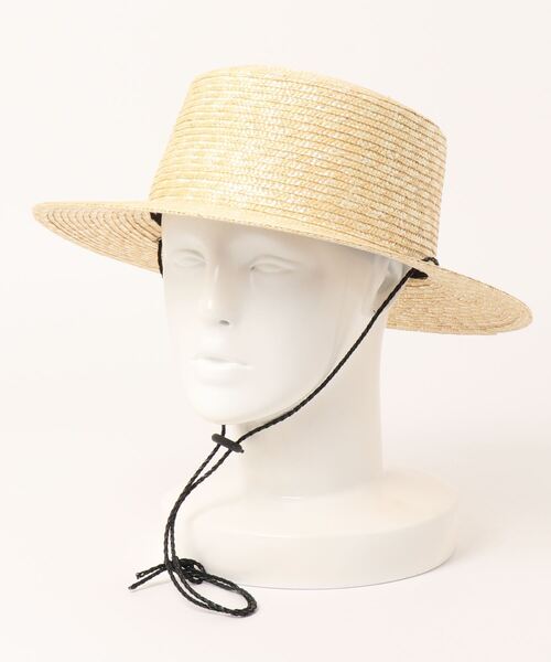 polcadot(ポルカドット)の「LONGBRIM BOATER HAT/ロングブリム ストローカンカン帽 (ストラップ付)(ハット・レディース・ベージュ/ブラック・FREE)」の13枚目の写真