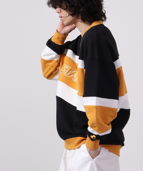 STARTER BLACK LABEL(スターターブラックレーベル)の「STARTER BLACKLABEL 裏毛クルースウェットトレーナー(スウェット・メンズ・パープル/ブラック×イエロー/ブラック×パープル/ブラック/ブラック×グリーン/ライトアッシュグレー・XL/L/M)」の20枚目の写真