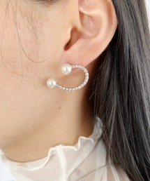 パール Uラウンドバー ピアス【両耳用】
