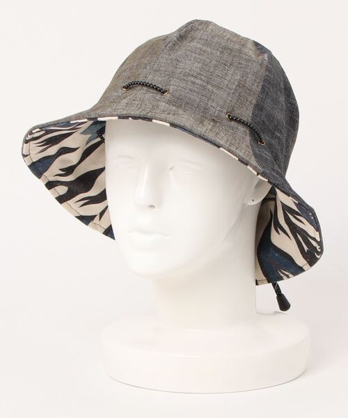 チャイハネ（チャイハネ）の「【チャイハネ】チュリバリバーシブルハット（ハット・レディース・ブルー/カーキ/オレンジ・FREE）」の2枚目の写真