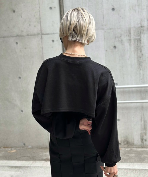 LVEU.(ラブユ.)の「【LVEU.】レイヤードスウェット&アメスリキャミセット / トップス カットソー スウェット プルオーバー キャミソール キャミ アメスリ セット レイヤード ブラック ホワイト(Tシャツ/カットソー・レディース・ホワイト/ブラック・FREE)」の21枚目の写真