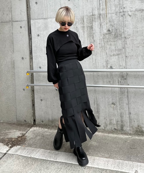 LVEU.(ラブユ.)の「【LVEU.】レイヤードスウェット&アメスリキャミセット / トップス カットソー スウェット プルオーバー キャミソール キャミ アメスリ セット レイヤード ブラック ホワイト(Tシャツ/カットソー・レディース・ホワイト/ブラック・FREE)」の6枚目の写真