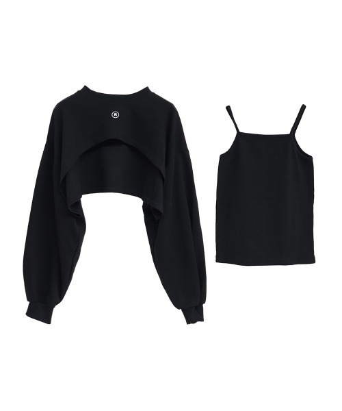 tシャツ 「セットアイテム」レイヤード キャミ × プルオーバー レディース LVEU.（ラブユ.）の「【LVEU.】レイヤードスウェット＆アメスリ