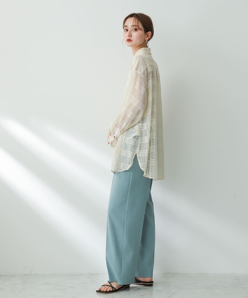 SENSE OF PLACE by URBAN RESEARCH（センスオブプレイスバイアーバンリサーチ）の「『ユニセックス』チェックレースシャツ（シャツ/ブラウス・メンズ・アイボリー/チャコールグレー/カーキ・LARGE/MEDIUM）」の5枚目の写真