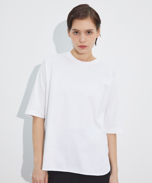 N.O.R.C by the line（ノークバイザライン）の「マルチファンクション5分袖ラウンドヘムTシャツ（Tシャツ/カットソー・レディース・オフホワイト/ブラック・S/M）」の7枚目の写真