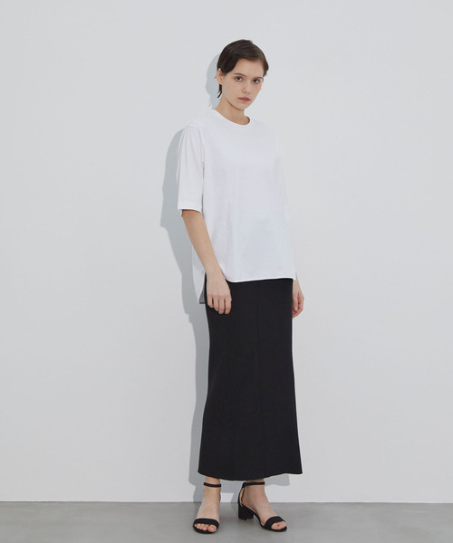 N.O.R.C by the line（ノークバイザライン）の「マルチファンクション5分袖ラウンドヘムTシャツ（Tシャツ/カットソー・レディース・オフホワイト/ブラック・S/M）」の15枚目の写真