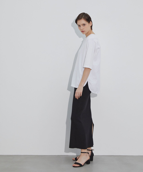 N.O.R.C by the line（ノークバイザライン）の「マルチファンクション5分袖ラウンドヘムTシャツ（Tシャツ/カットソー・レディース・オフホワイト/ブラック・S/M）」の3枚目の写真