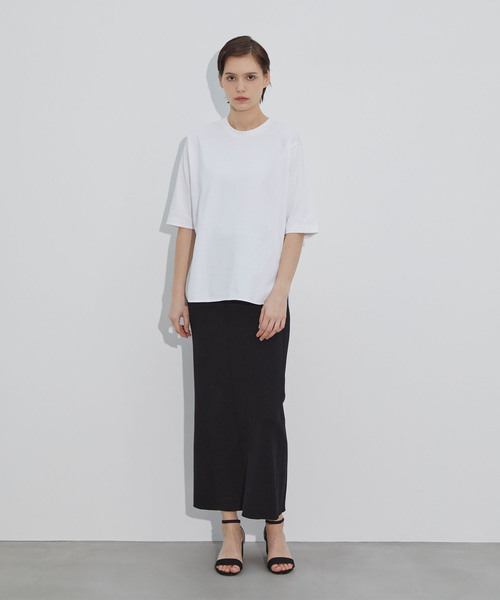 N.O.R.C by the line（ノークバイザライン）の「マルチファンクション5分袖ラウンドヘムTシャツ（Tシャツ/カットソー・レディース・オフホワイト/ブラック・S/M）」の13枚目の写真