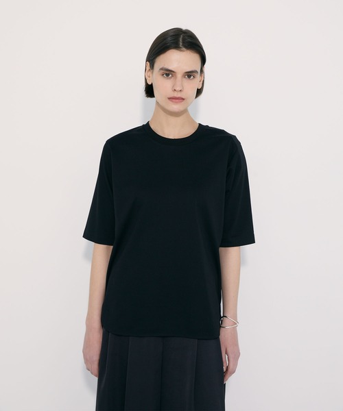 N.O.R.C by the line（ノークバイザライン）の「マルチファンクション5分袖ラウンドヘムTシャツ（Tシャツ/カットソー・レディース・オフホワイト/ブラック・S/M）」の2枚目の写真