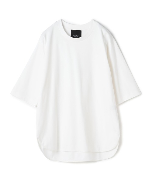 N.O.R.C by the line（ノークバイザライン）の「マルチファンクション5分袖ラウンドヘムTシャツ（Tシャツ/カットソー・レディース・オフホワイト/ブラック・S/M）」の20枚目の写真