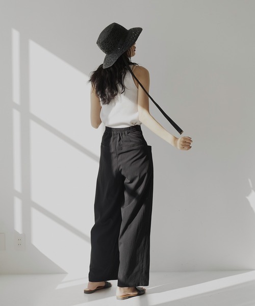 hellam（へラム）の「ワイドタックパンツ（スラックス・レディース・アイボリー/イエロー/ブラック/ブルー/グレー・FREE）」の7枚目の写真