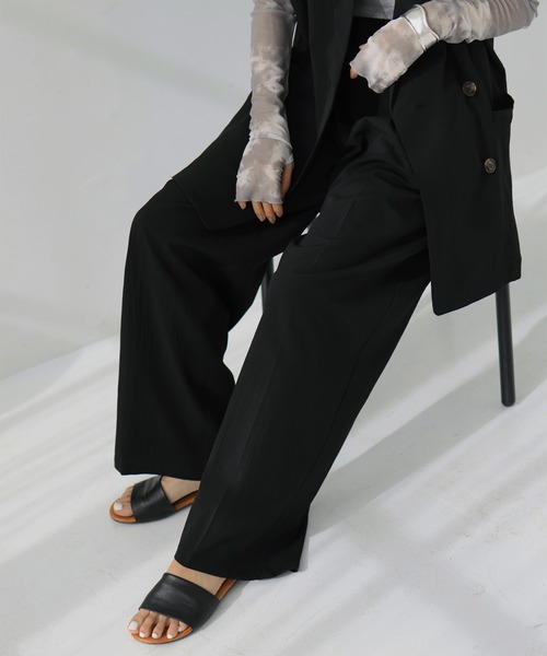 hellam（へラム）の「ワイドタックパンツ（スラックス・レディース・アイボリー/イエロー/ブラック/ブルー/グレー・FREE）」の11枚目の写真