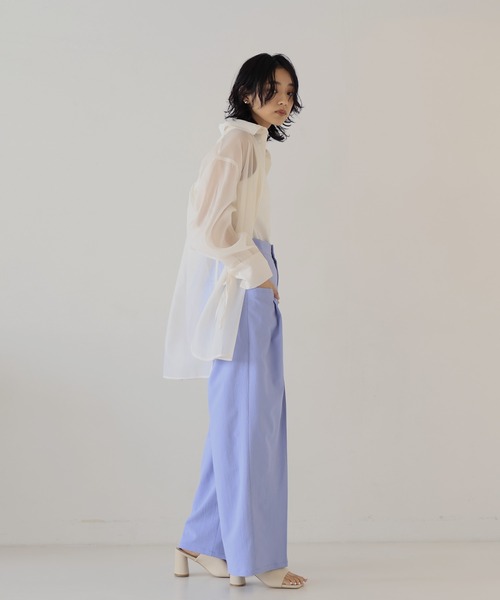 hellam（へラム）の「ワイドタックパンツ（スラックス・レディース・アイボリー/イエロー/ブラック/ブルー/グレー・FREE）」の19枚目の写真