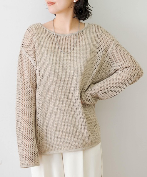 新品▷URBAN RESEARCH＊コットンシルクアンサンブルニット BEIGE アニュアンス anuans シルク混ニットアンサンブル （PINK） -靴