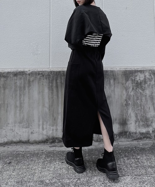 Figments（フィグメンツ）の「カーゴスウェットロングスカート（スカート・レディース・ブラック・FREE）」の3枚目の写真