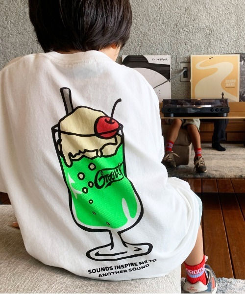 GROOVY COLORS(グルービーカラーズ)の「天竺 CREAM SODA BALOON Tシャツ(Tシャツ/カットソー・キッズ・ホワイト/ブルー・140/130)」の7枚目の写真