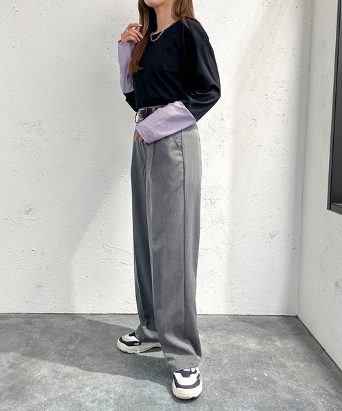 apres jour mignon(アプレジュールミニョン)の「袖シアー切り替えトップス【ZOZOTOWN限定アイテム】(Tシャツ/カットソー・レディース・ナチュラル/ブラック/オフホワイト・X-LARGE/フリー)」の17枚目の写真