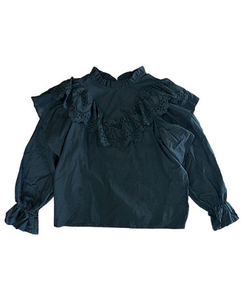 CREDONA（クレドナ）の「レースフリルカラーBL（シャツ/ブラウス・レディース・ブラック/アイボリー・FREE）」の20枚目の写真