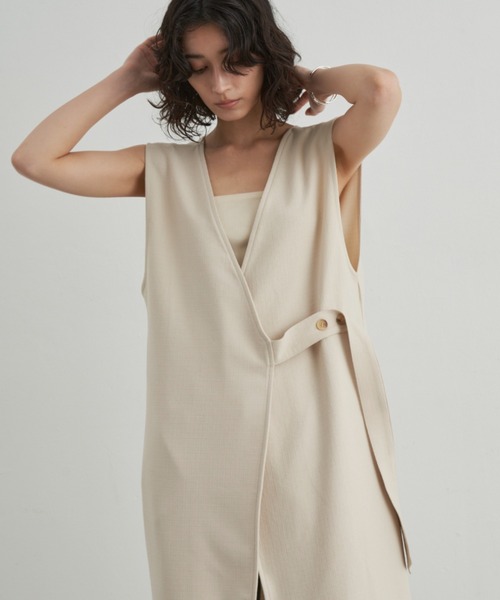 Aunt Marie's(アントマリーズ)の「リネンライクジレ ワンピース / 高身長向けサイズ展開有(ワンピース・レディース・ブラック/ベージュ・FREE/MT)」の22枚目の写真