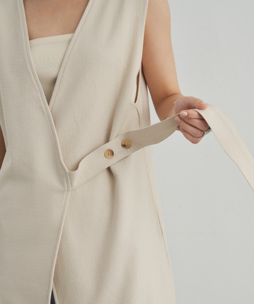 Aunt Marie's(アントマリーズ)の「リネンライクジレ ワンピース / 高身長向けサイズ展開有(ワンピース・レディース・ブラック/ベージュ・FREE/MT)」の10枚目の写真