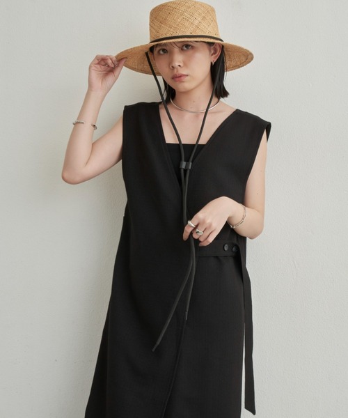 Aunt Marie's(アントマリーズ)の「リネンライクジレ ワンピース / 高身長向けサイズ展開有(ワンピース・レディース・ブラック/ベージュ・FREE/MT)」の19枚目の写真