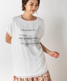 シアーとの二重仕立てが新鮮な3DフレンチスリーブTシャツ