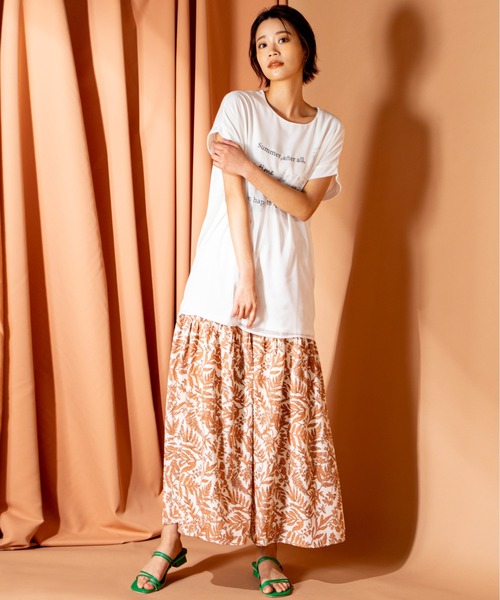 MILLION CARATS（ミリオンカラッツ）の「シアーとの二重仕立てが新鮮な3DフレンチスリーブTシャツ（Tシャツ/カットソー・レディース・オフホワイト/ブラック/グリーン・FREE）」の10枚目の写真