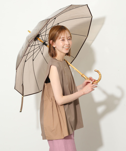 SLOBE IENA(スローブイエナ)の「【TRADITIONAL WEATHERWEAR】CLEAR UMB BAMBO傘(雨傘)(長傘・レディース・ブルー/ブラウン/ホワイト・FREE)」の3枚目の写真