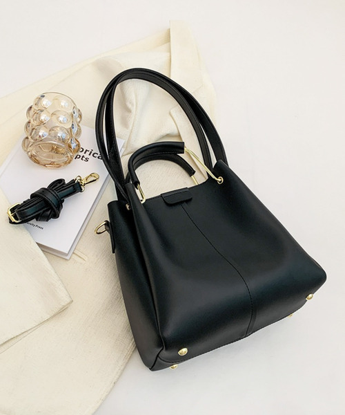 Amulet(アミュレット)の「ダブルハンドルショルダーバッグ(ショルダーバッグ・レディース・ベージュ/ブラウン/ホワイト/ブラック・F)」の5枚目の写真