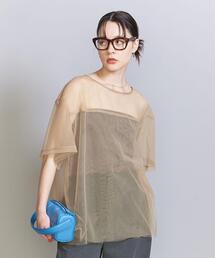 BEAUTY&YOUTH UNITED ARROWS | ナイロンチュール レイヤード ショートスリーブ プルオーバー -ウォッシャブル-(シャツ/ブラウス)