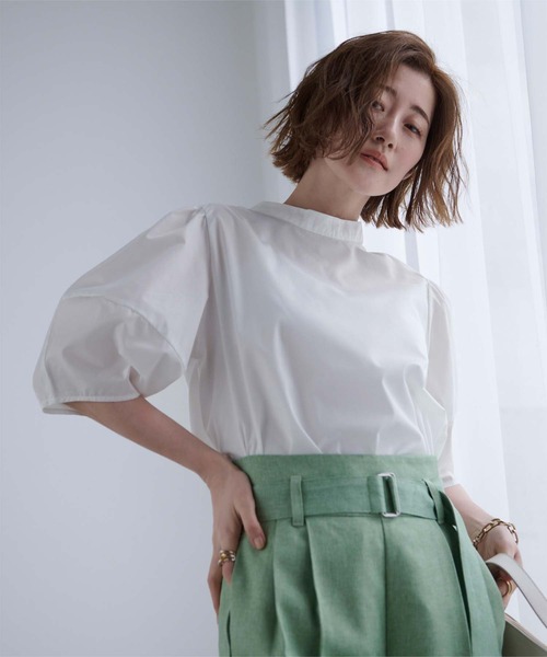 UR'S(ユアーズ)の「ブロード袖ボリュームシャツ(シャツ/ブラウス・レディース・ブラック/オフホワイト/ブルー・M)」の2枚目の写真