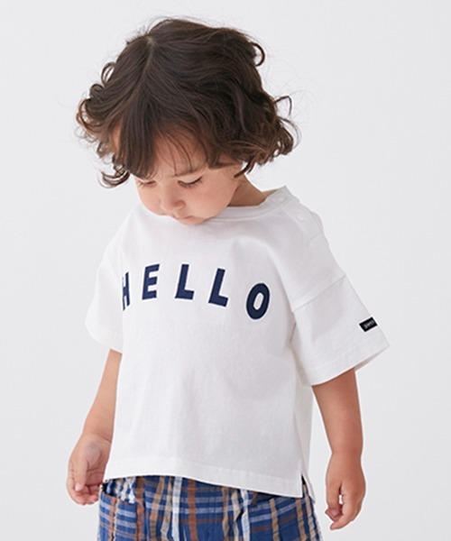 petit main(プティマイン)の「【接触冷感】アップリケロゴTシャツ(Tシャツ/カットソー・キッズ・オフホワイト/クリーム/ライトブルー/ダークブラウン・90cm/80cm/100cm/110cm/130cm/120cm)」の16枚目の写真