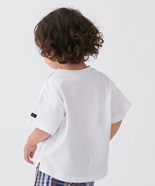 petit main(プティマイン)の「【接触冷感】アップリケロゴTシャツ(Tシャツ/カットソー・キッズ・オフホワイト/クリーム/ライトブルー/ダークブラウン・90cm/80cm/100cm/110cm/130cm/120cm)」の17枚目の写真