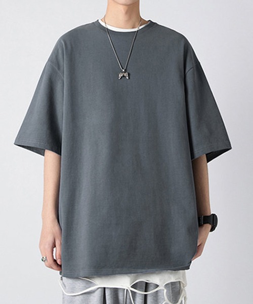 Cloudstyle(クラウドスタイル)の「【Cloudstyle】オーバーサイズフィット Tシャツ/ カットソー(Tシャツ/カットソー・メンズ・ホワイト/キャメル/ネイビー/ブラック/ライトグリーン・LARGE/X-LARGE/MEDIUM)」の5枚目の写真