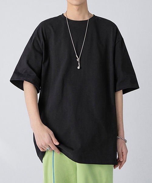 Cloudstyle(クラウドスタイル)の「【Cloudstyle】オーバーサイズフィット Tシャツ/ カットソー(Tシャツ/カットソー・メンズ・ホワイト/キャメル/ネイビー/ブラック/ライトグリーン・LARGE/X-LARGE/MEDIUM)」の3枚目の写真
