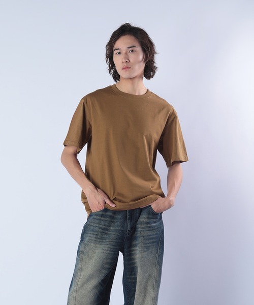 Cloudstyle(クラウドスタイル)の「【Cloudstyle】オーバーサイズフィット Tシャツ/ カットソー(Tシャツ/カットソー・メンズ・ホワイト/キャメル/ネイビー/ブラック/ライトグリーン・LARGE/X-LARGE/MEDIUM)」の7枚目の写真