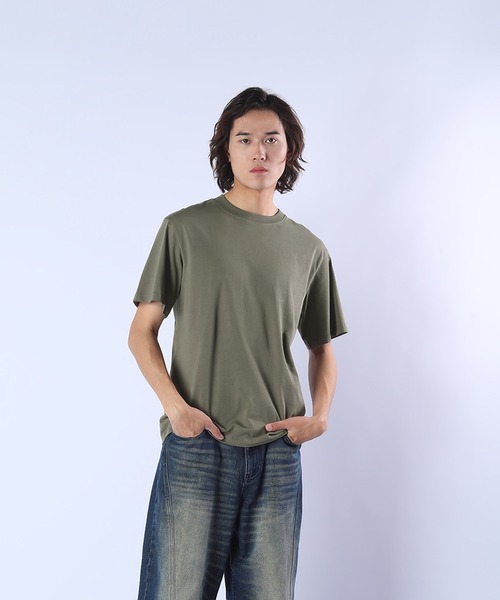 Cloudstyle(クラウドスタイル)の「【Cloudstyle】オーバーサイズフィット Tシャツ/ カットソー(Tシャツ/カットソー・メンズ・ホワイト/キャメル/ネイビー/ブラック/ライトグリーン・LARGE/X-LARGE/MEDIUM)」の12枚目の写真