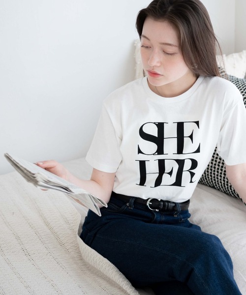 WEGO（ウィゴー）の「WEGO/ロゴデザインTシャツ（Tシャツ/カットソー・レディース・オフホワイト/ブラック/ホワイト系その他/ホワイト・FREE）」の3枚目の写真