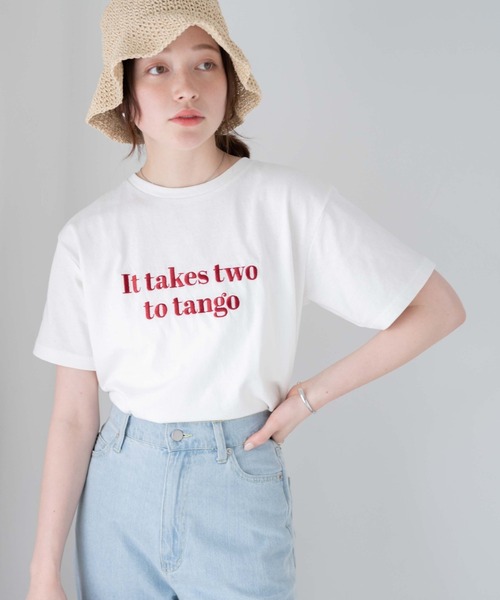 WEGO（ウィゴー）の「WEGO/ロゴデザインTシャツ（Tシャツ/カットソー・レディース・オフホワイト/ブラック/ホワイト系その他/ホワイト・FREE）」の2枚目の写真