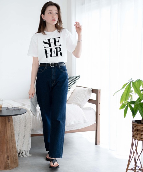 WEGO（ウィゴー）の「WEGO/ロゴデザインTシャツ（Tシャツ/カットソー・レディース・オフホワイト/ブラック/ホワイト系その他/ホワイト・FREE）」の7枚目の写真