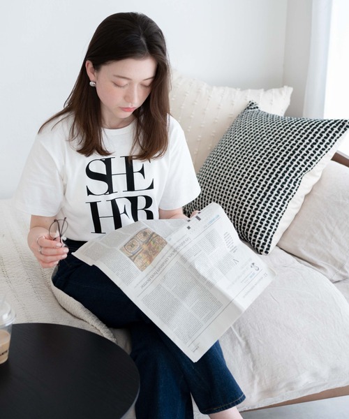 WEGO（ウィゴー）の「WEGO/ロゴデザインTシャツ（Tシャツ/カットソー・レディース・オフホワイト/ブラック/ホワイト系その他/ホワイト・FREE）」の19枚目の写真