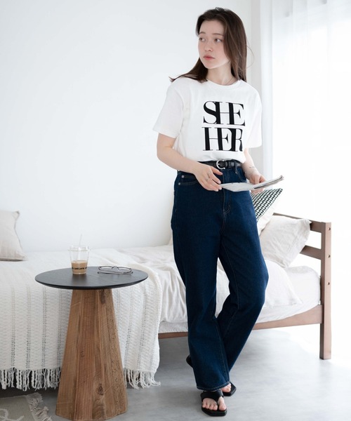 WEGO（ウィゴー）の「WEGO/ロゴデザインTシャツ（Tシャツ/カットソー・レディース・オフホワイト/ブラック/ホワイト系その他/ホワイト・FREE）」の22枚目の写真