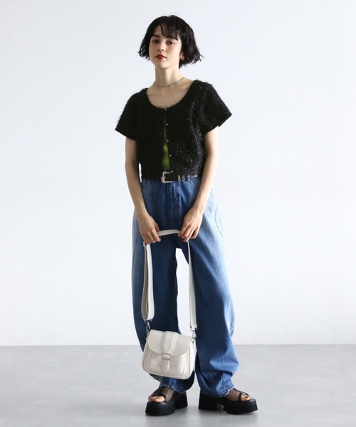 PAGEBOY(ページボーイ)の「ラメフェザーショートTOPS(Tシャツ/カットソー・レディース・オフホワイト/ブラック/アイボリー・FREE)」の18枚目の写真