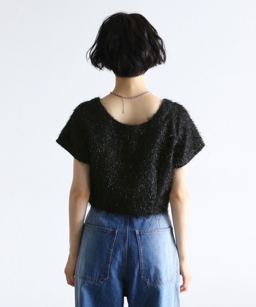 PAGEBOY(ページボーイ)の「ラメフェザーショートTOPS(Tシャツ/カットソー・レディース・オフホワイト/ブラック/アイボリー・FREE)」の21枚目の写真