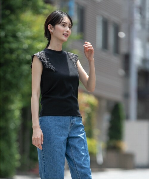 index（インデックス）の「◆レーススリーブトップス【洗濯機洗い可】（Tシャツ/カットソー・レディース・ホワイト系/ライトグレー/ブラック・36/38/42/40）」の11枚目の写真