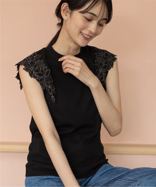 index（インデックス）の「◆レーススリーブトップス【洗濯機洗い可】（Tシャツ/カットソー・レディース・ホワイト系/ライトグレー/ブラック・36/38/42/40）」の14枚目の写真