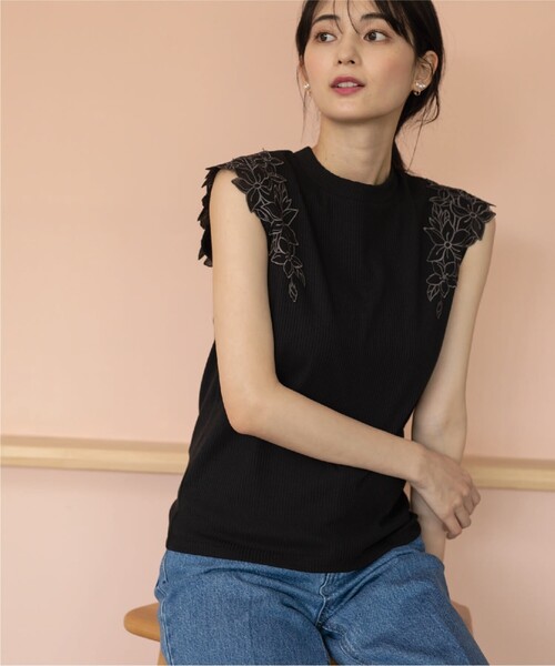 index（インデックス）の「◆レーススリーブトップス【洗濯機洗い可】（Tシャツ/カットソー・レディース・ホワイト系/ライトグレー/ブラック・36/38/42/40）」の15枚目の写真
