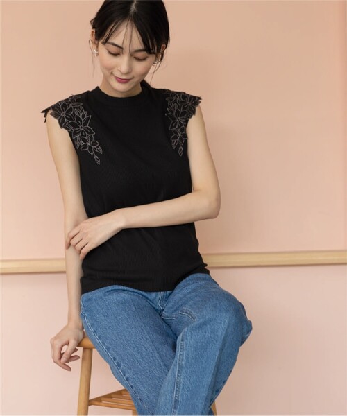 index（インデックス）の「◆レーススリーブトップス【洗濯機洗い可】（Tシャツ/カットソー・レディース・ホワイト系/ライトグレー/ブラック・36/38/42/40）」の16枚目の写真