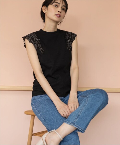 index（インデックス）の「◆レーススリーブトップス【洗濯機洗い可】（Tシャツ/カットソー・レディース・ホワイト系/ライトグレー/ブラック・36/38/42/40）」の17枚目の写真
