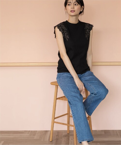 index（インデックス）の「◆レーススリーブトップス【洗濯機洗い可】（Tシャツ/カットソー・レディース・ホワイト系/ライトグレー/ブラック・36/38/42/40）」の19枚目の写真